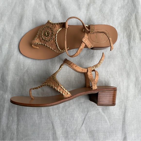 Jack Rogers Shoes - Jack Rogers Elise  cork gold heeled strappy sandals